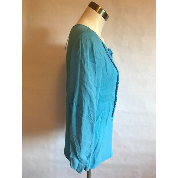 Diane Von Furstenberg Blue Embellished Iliana Top Blouse, Size 8 (US) - Picture 4 of 8